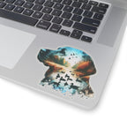 Labrador Silhouette Lake Scene Sticker