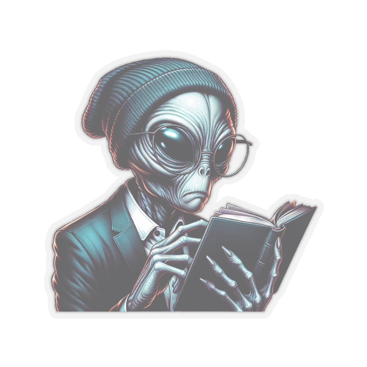 Bookish Alien Reader Sticker