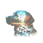 Labrador Silhouette Lake Scene Sticker