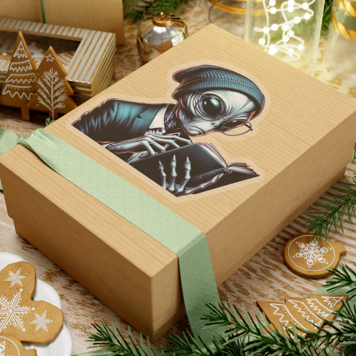 Bookish Alien Reader Sticker