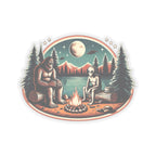 Bigfoot And Alien Campfire Sticker