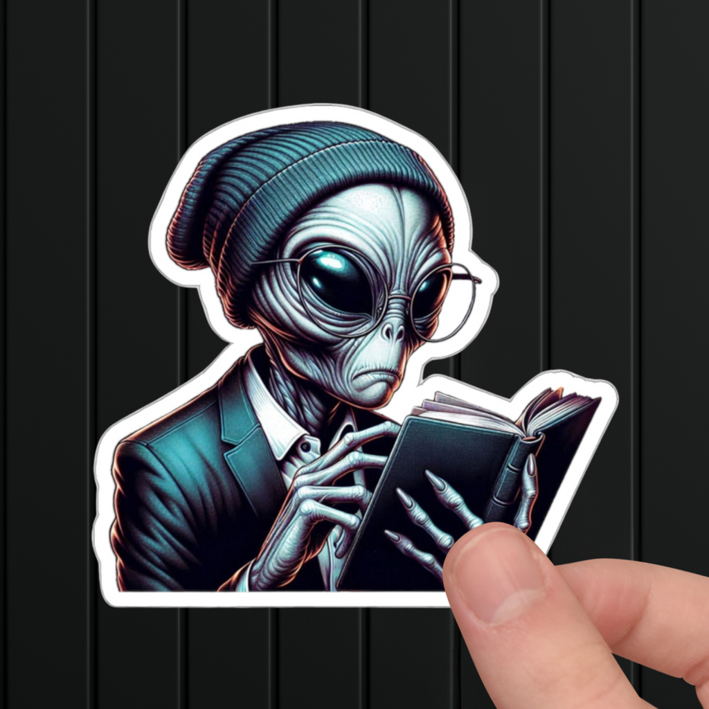Bookish Alien Reader Sticker
