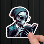 Bookish Alien Reader Sticker