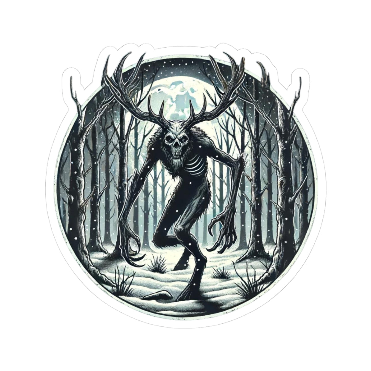 Wendigo Winter Forest Sticker