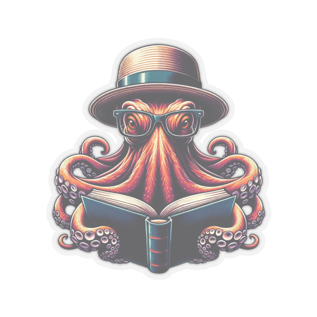 Bookish Octopus Reading Sticker