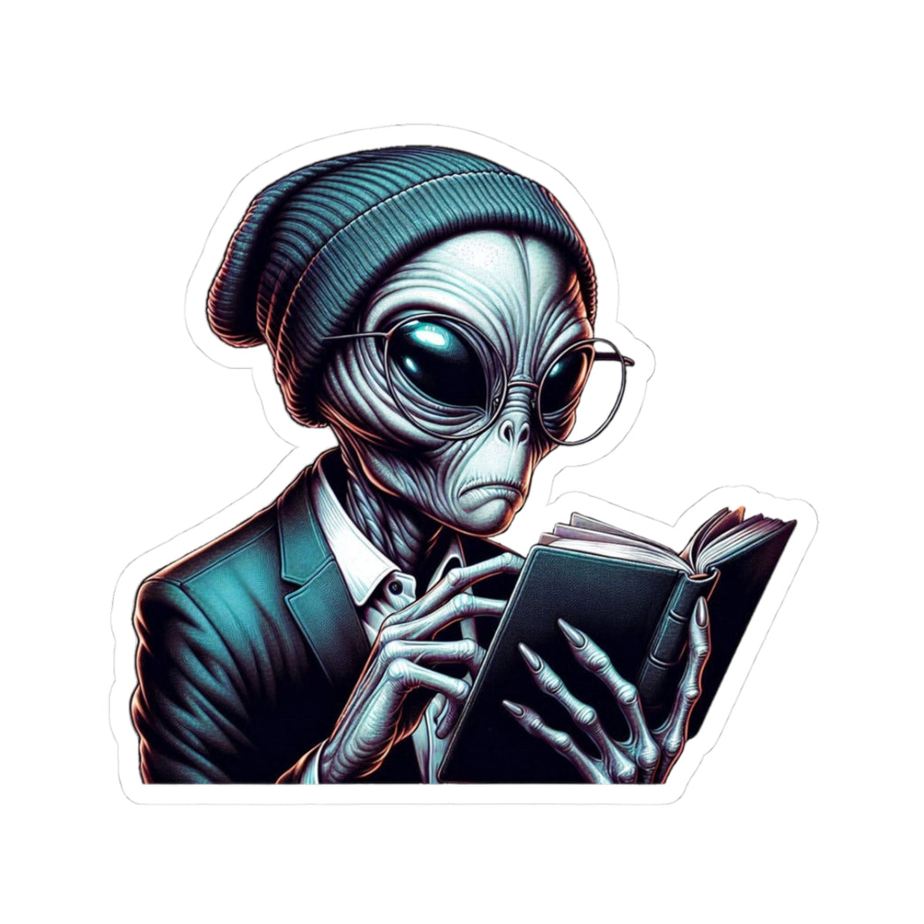 Bookish Alien Reader Sticker