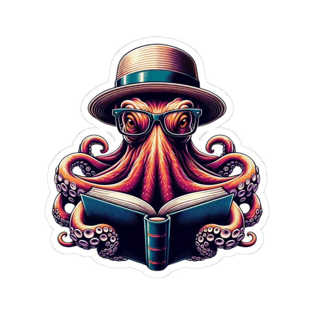 Bookish Octopus Reading Sticker