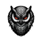Gothic Red Eyed Owl Sticker